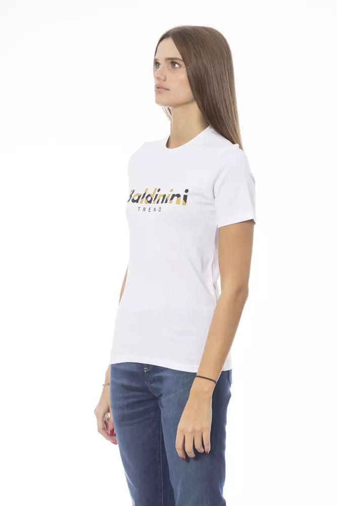 Baldinini Trend White Cotton Women T-Shirt - ClickThatClicks 