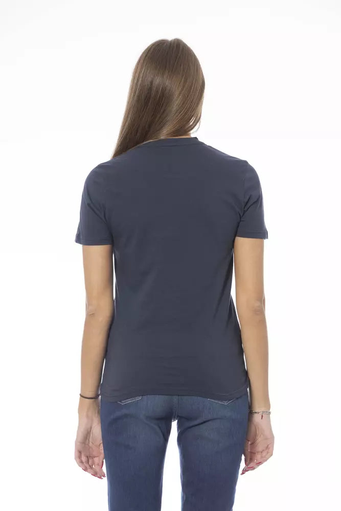 Baldinini Trend Blue Cotton Women T-Shirt - ClickThatClicks 