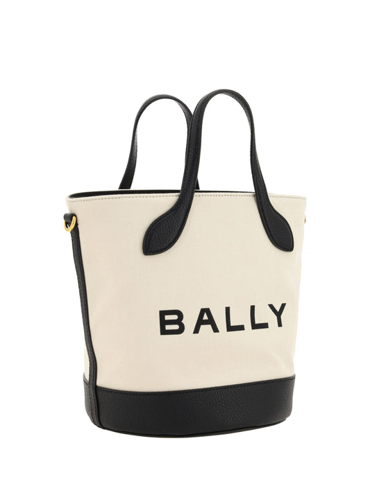 Bally White and Black Leather Bucket Bag - ClickThatClicks 