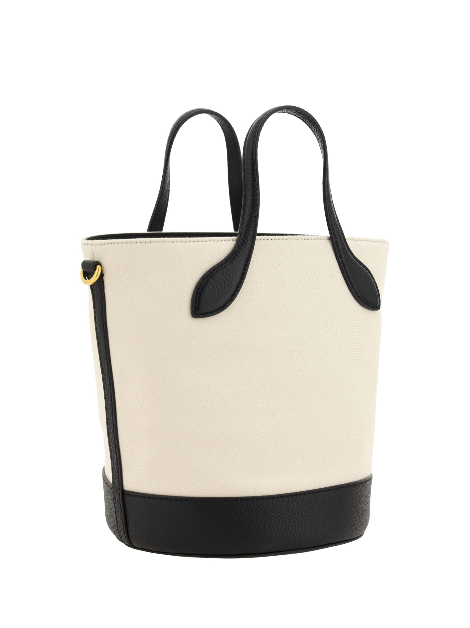 Bally White and Black Leather Bucket Bag - ClickThatClicks 