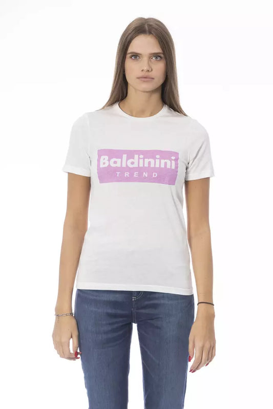 Baldinini Trend White Cotton Women T-Shirt - ClickThatClicks 