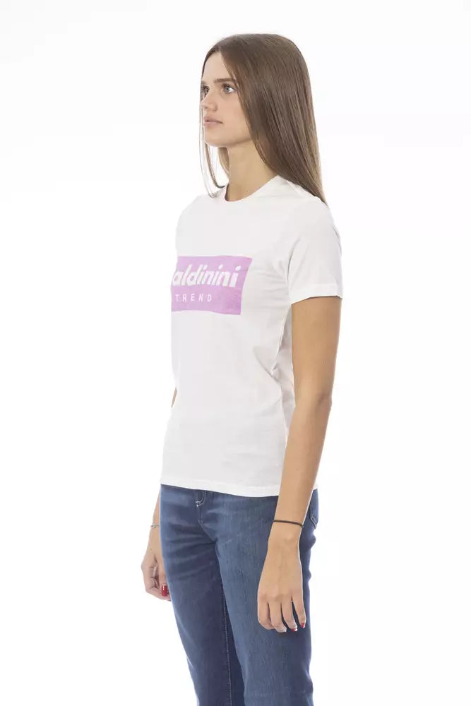 Baldinini Trend White Cotton Women T-Shirt - ClickThatClicks 