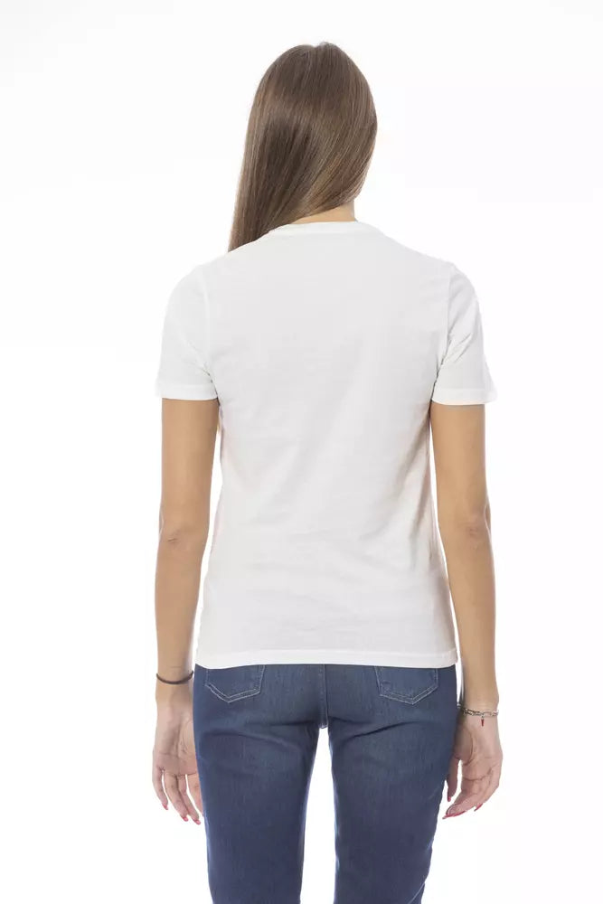 Baldinini Trend White Cotton Women T-Shirt - ClickThatClicks 