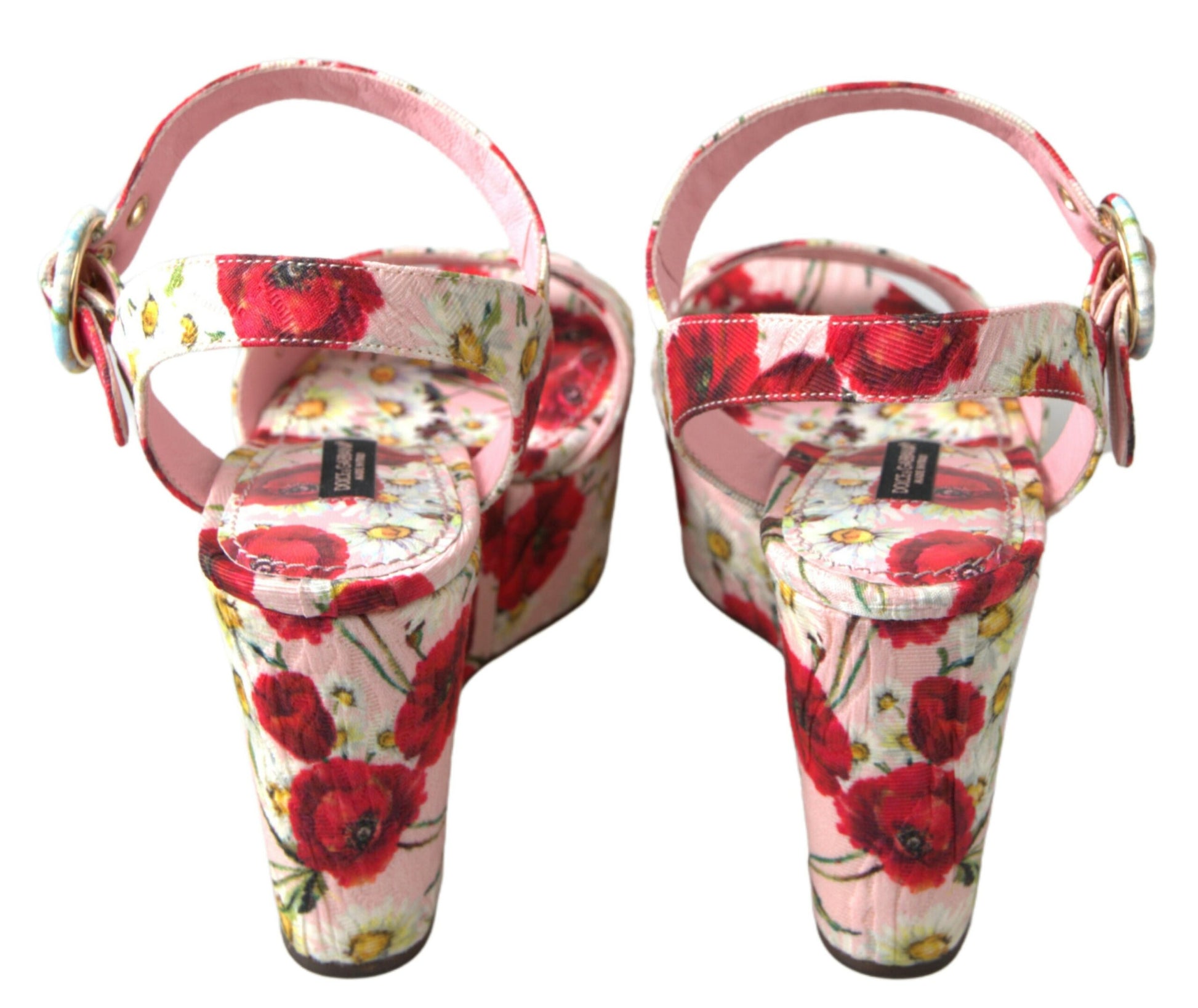 Dolce & Gabbana Multicolor floral print Wedges Floral Ankle Strap Sandals - ClickThatClicks 