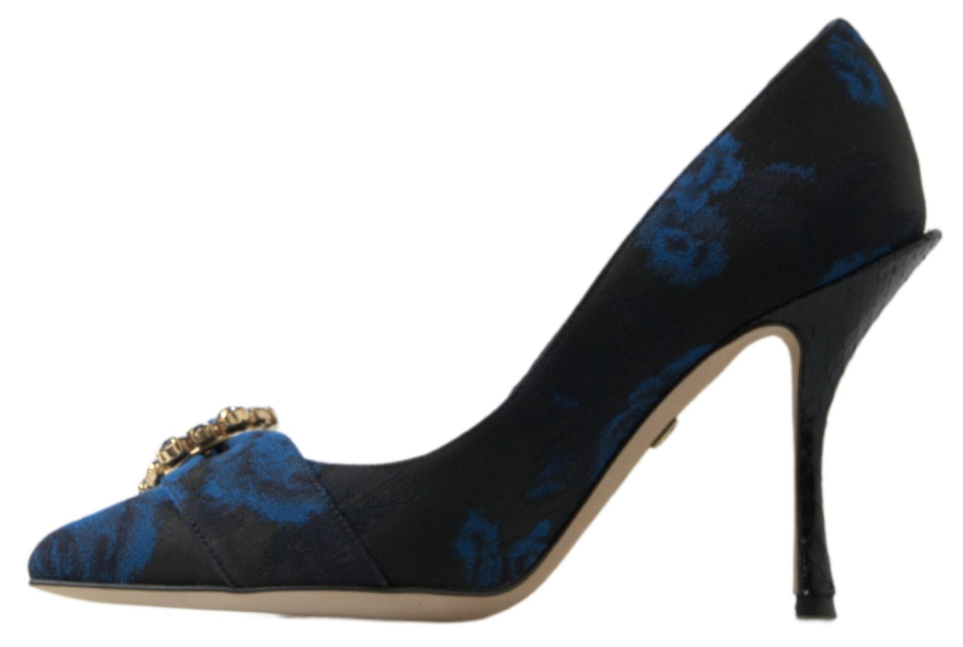 Dolce & Gabbana Blue Floral Ayers Crystal Pumps Shoes - ClickThatClicks 