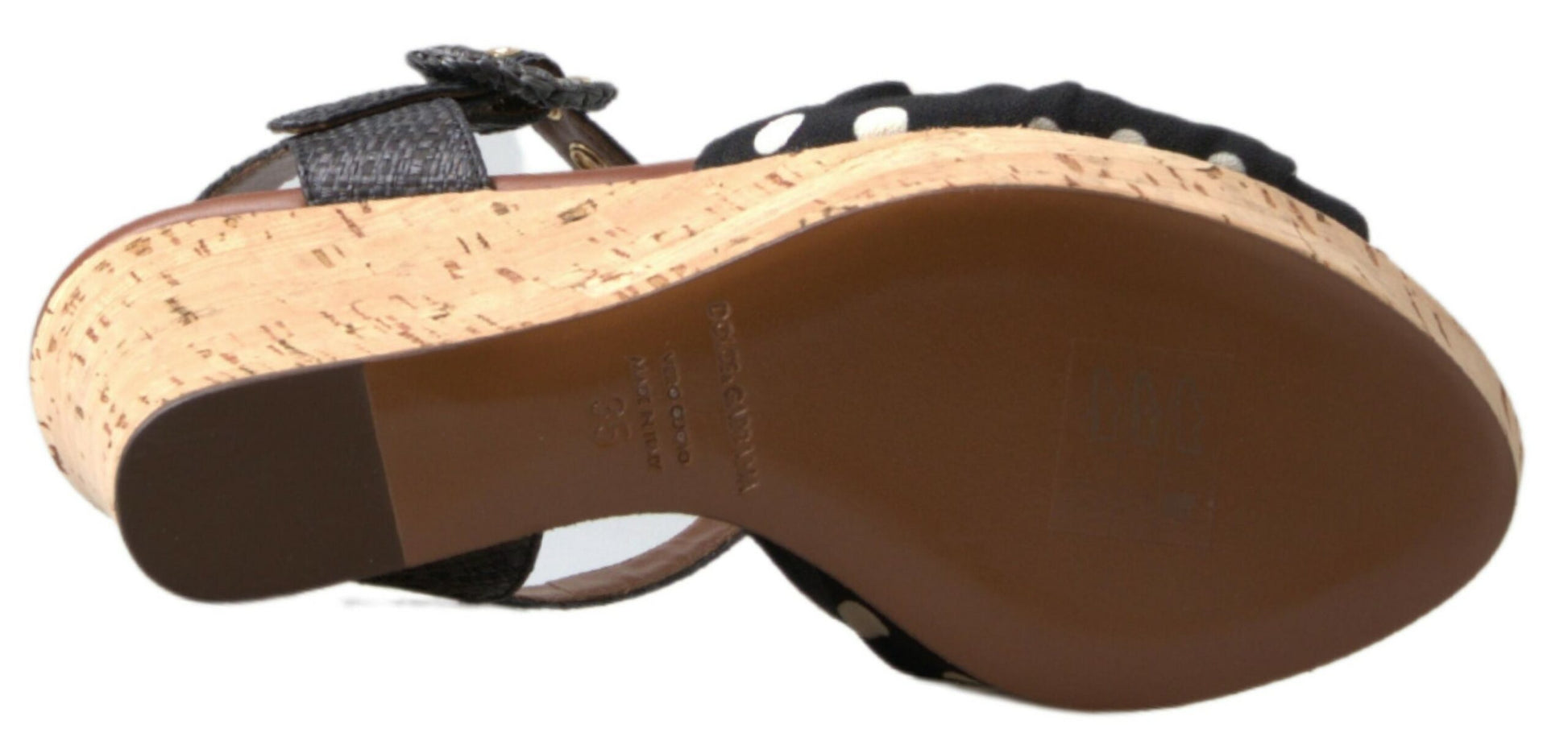 Dolce & Gabbana Black  Wedges Polka Dotted Ankle Strap Shoes Sandals - ClickThatClicks 