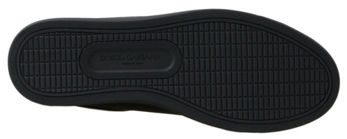 Dolce & Gabbana Black Gold Leather Classic Sneakers Shoes - ClickThatClicks 