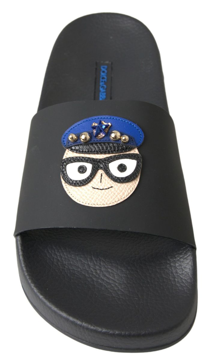 Dolce & Gabbana Black Slides Sandals Beach Saint Barth Shoes - ClickThatClicks 