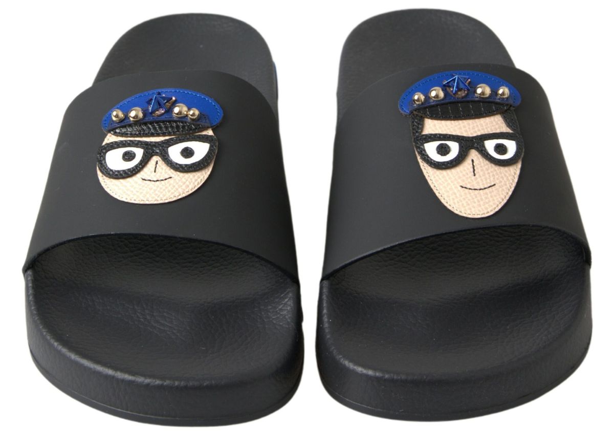 Dolce & Gabbana Black Slides Sandals Beach Saint Barth Shoes - ClickThatClicks 