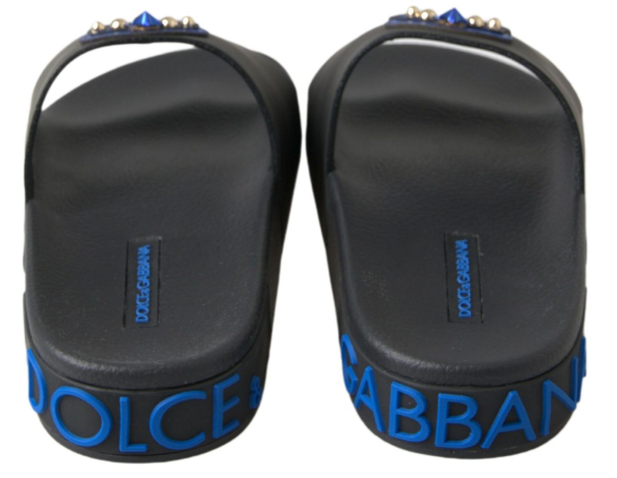 Dolce & Gabbana Black Slides Sandals Beach Saint Barth Shoes - ClickThatClicks 