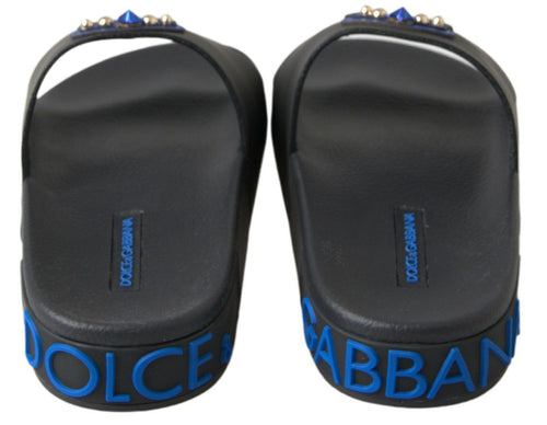 Dolce & Gabbana Black Slides Sandals Beach Saint Barth Shoes - ClickThatClicks 