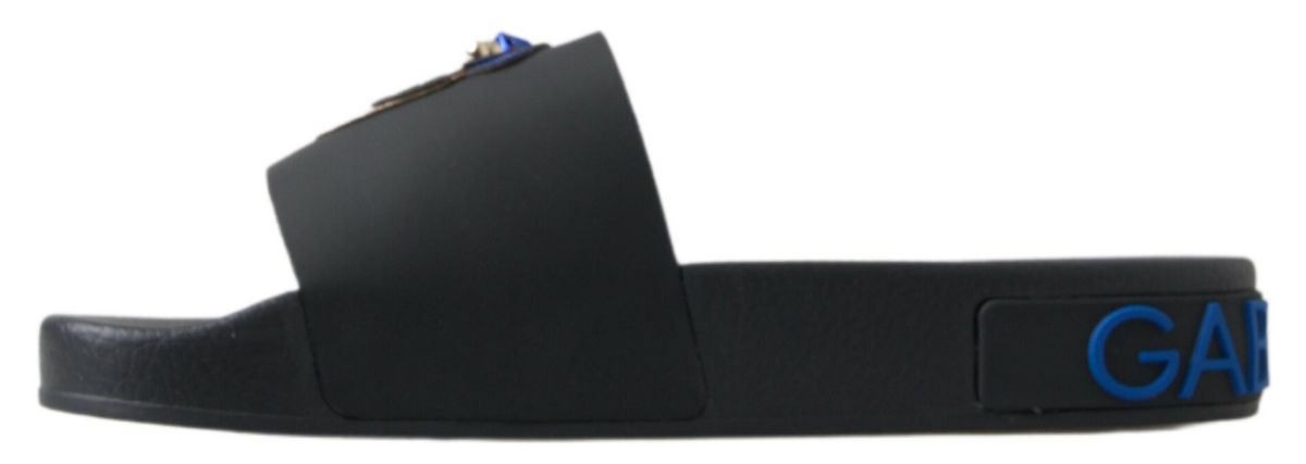 Dolce & Gabbana Black Slides Sandals Beach Saint Barth Shoes - ClickThatClicks 
