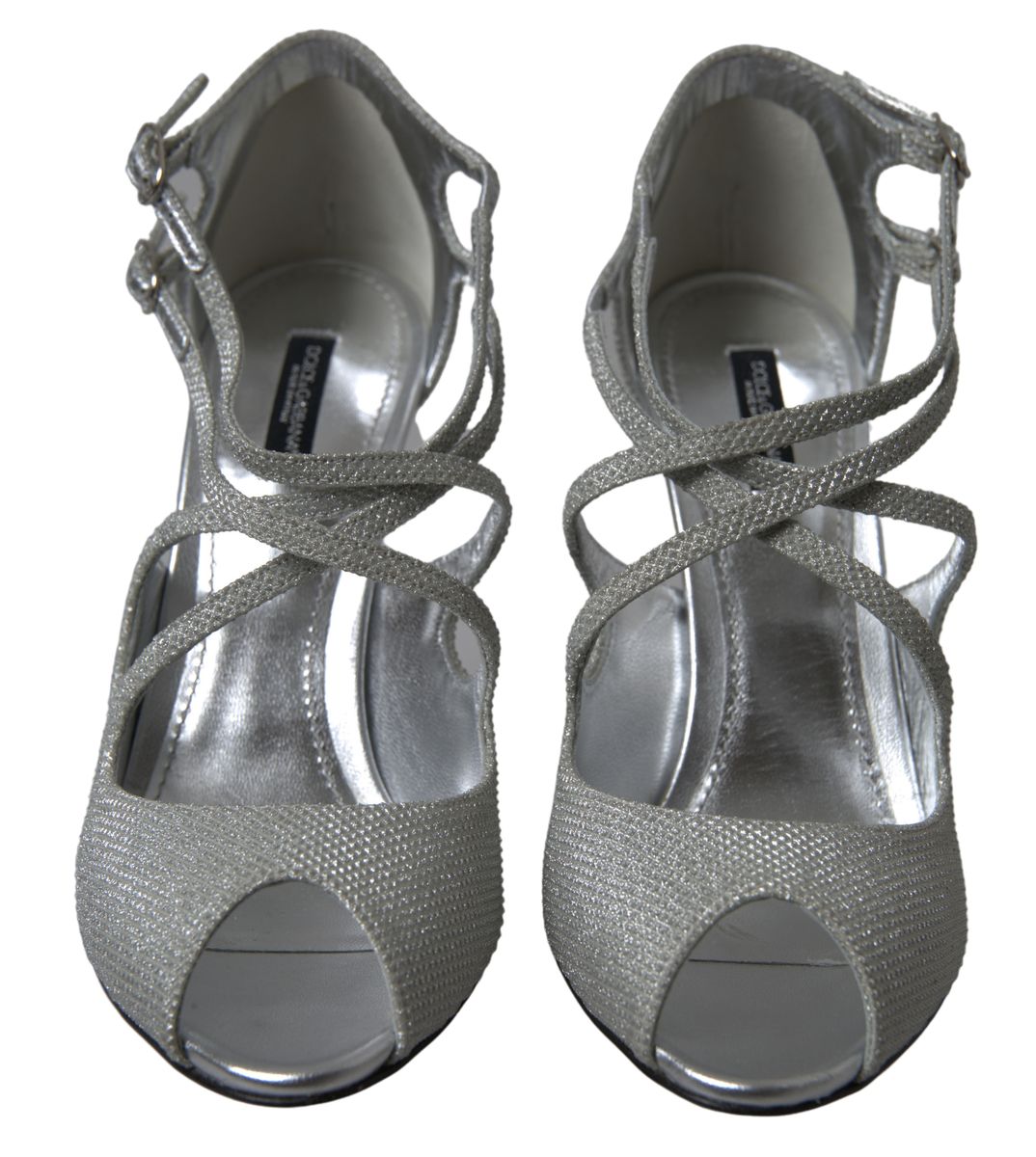 Dolce & Gabbana Silver Shimmers Sandals Heel Pumps Shoes - ClickThatClicks 