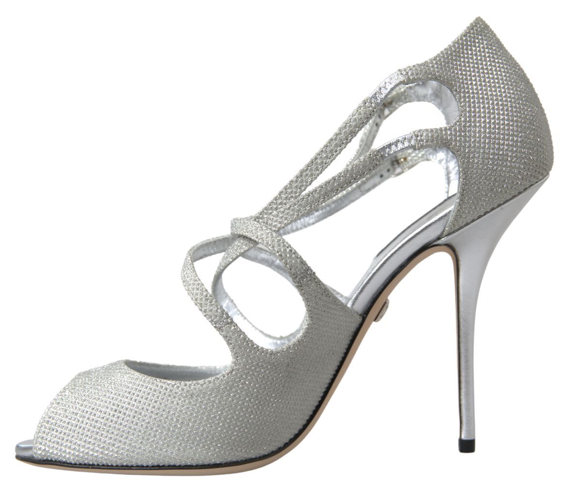 Dolce & Gabbana Silver Shimmers Sandals Heel Pumps Shoes - ClickThatClicks 
