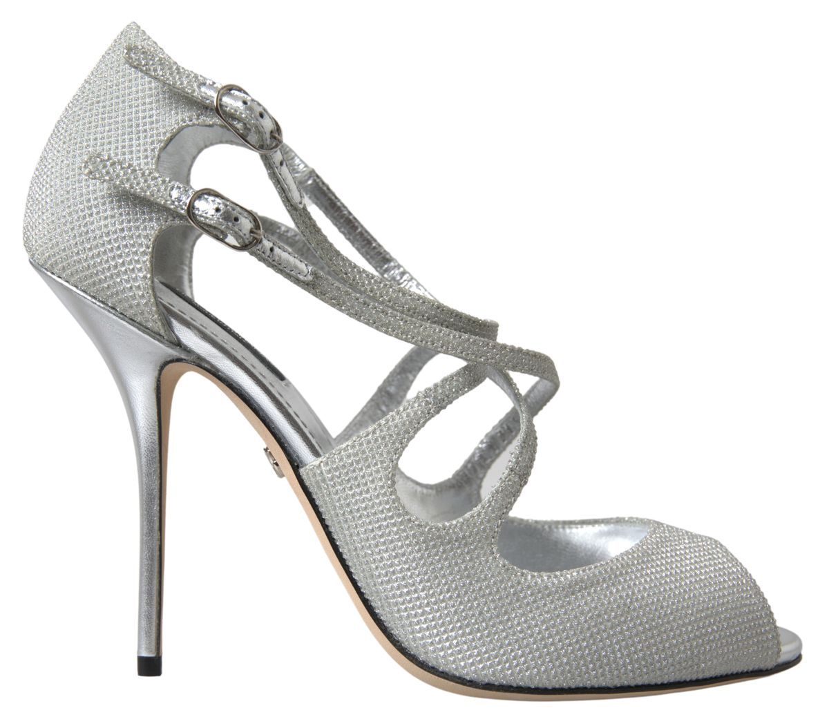 Dolce & Gabbana Silver Shimmers Sandals Heel Pumps Shoes - ClickThatClicks 