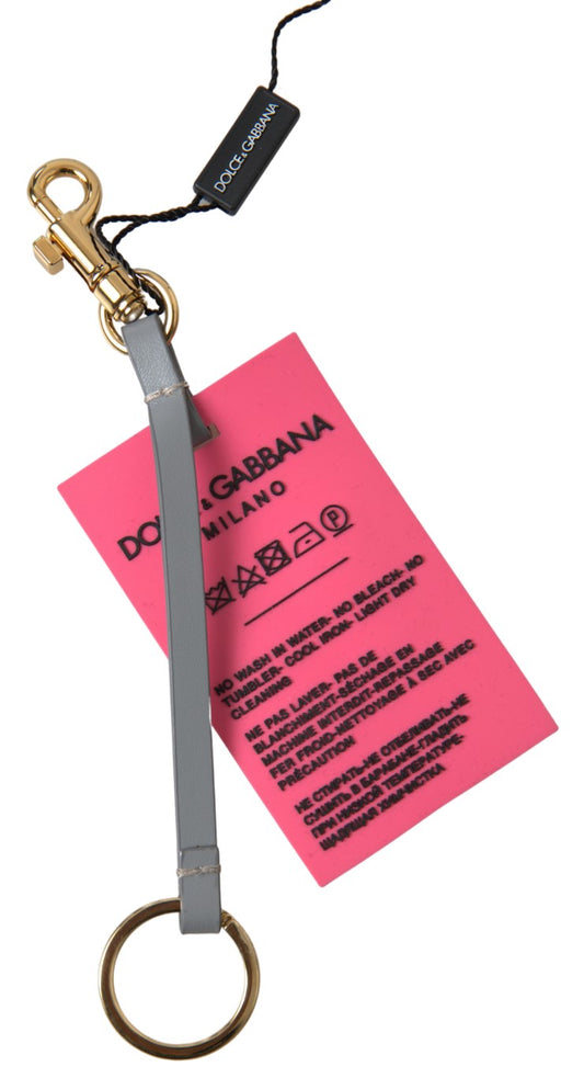 Dolce & Gabbana Pink Silicone DG Logo Gold Brass Keyring Women Keychain - ClickThatClicks 