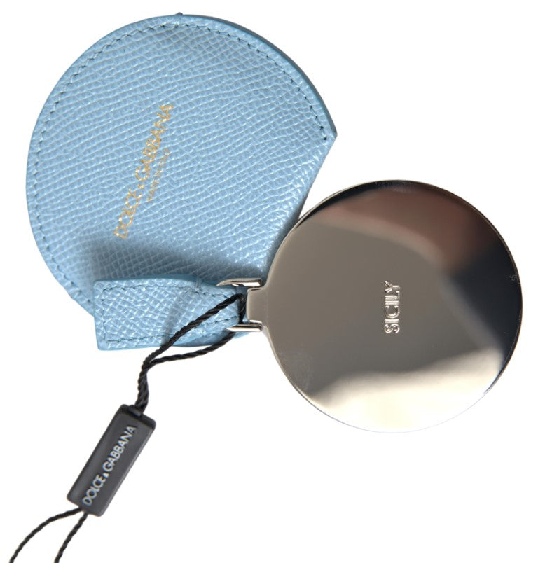 Dolce & Gabbana Light Blue Calfskin Leather Mirror Holder - ClickThatClicks 