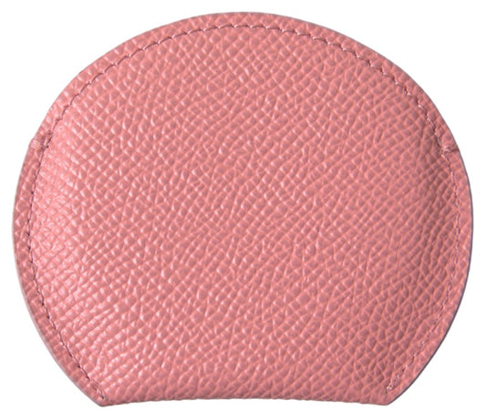 Dolce & Gabbana Pink Calfskin Leather Round Mirror Holder - ClickThatClicks 