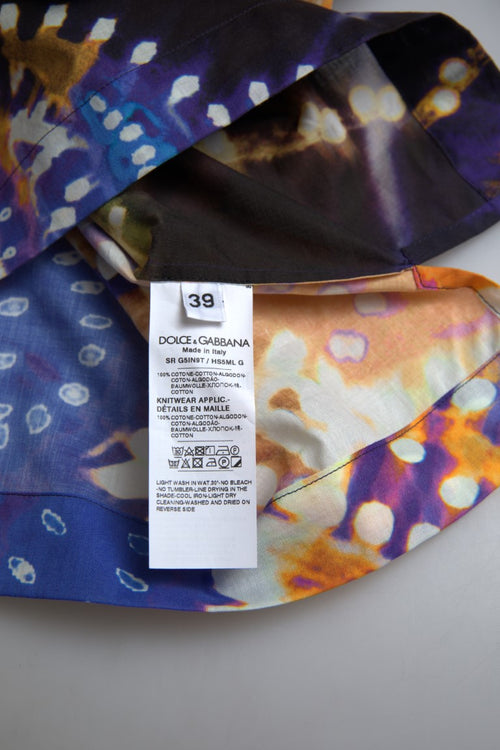 Dolce & Gabbana Luminaire Print Cotton Polo Top Men Shirt - ClickThatClicks 