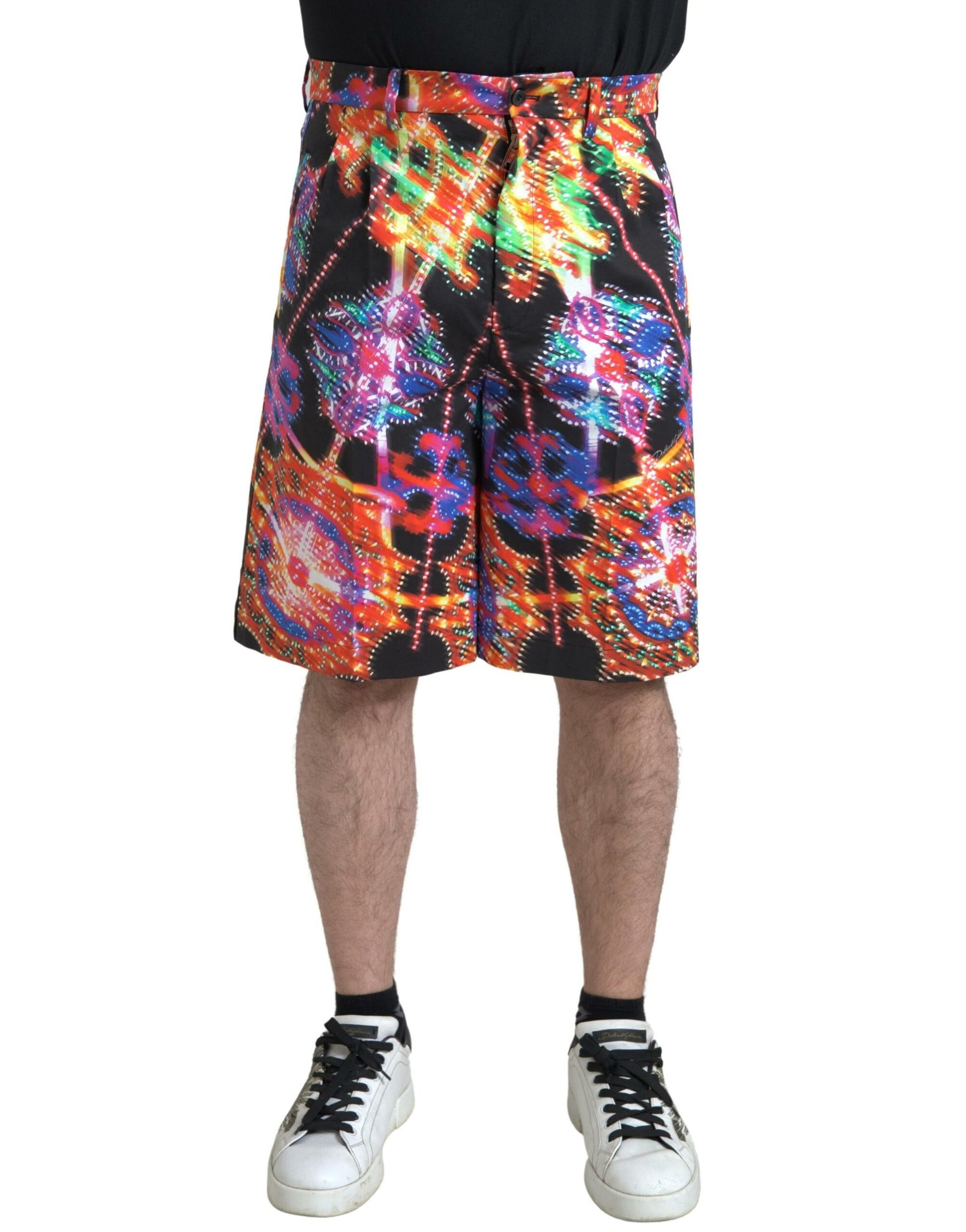 Dolce & Gabbana Multicolor Printed Cotton Men Bermuda Shorts - ClickThatClicks 