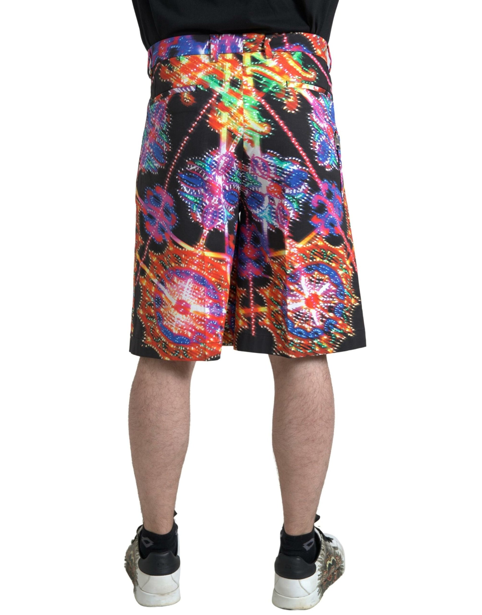 Dolce & Gabbana Multicolor Printed Cotton Men Bermuda Shorts - ClickThatClicks 