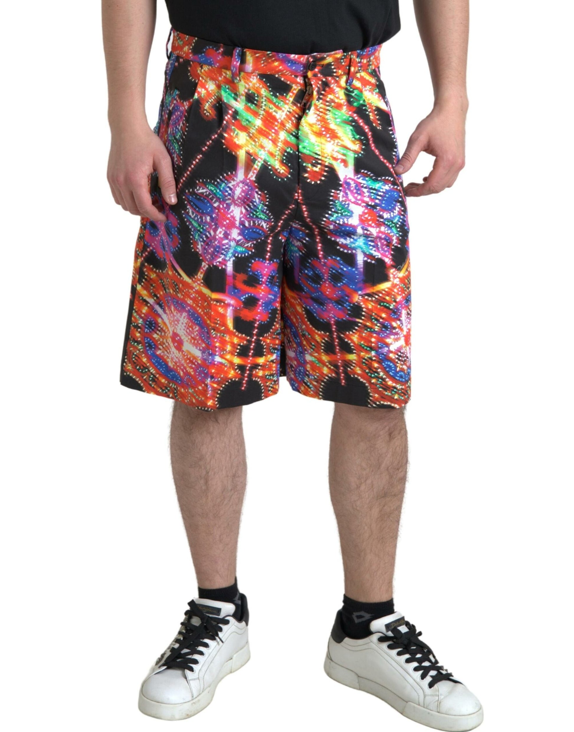Dolce & Gabbana Multicolor Printed Cotton Men Bermuda Shorts - ClickThatClicks 