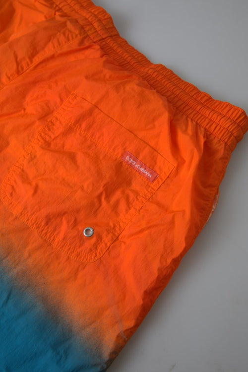 Dolce & Gabbana Orange Blue Gradient Beachwear Swimwear Shorts - ClickThatClicks 