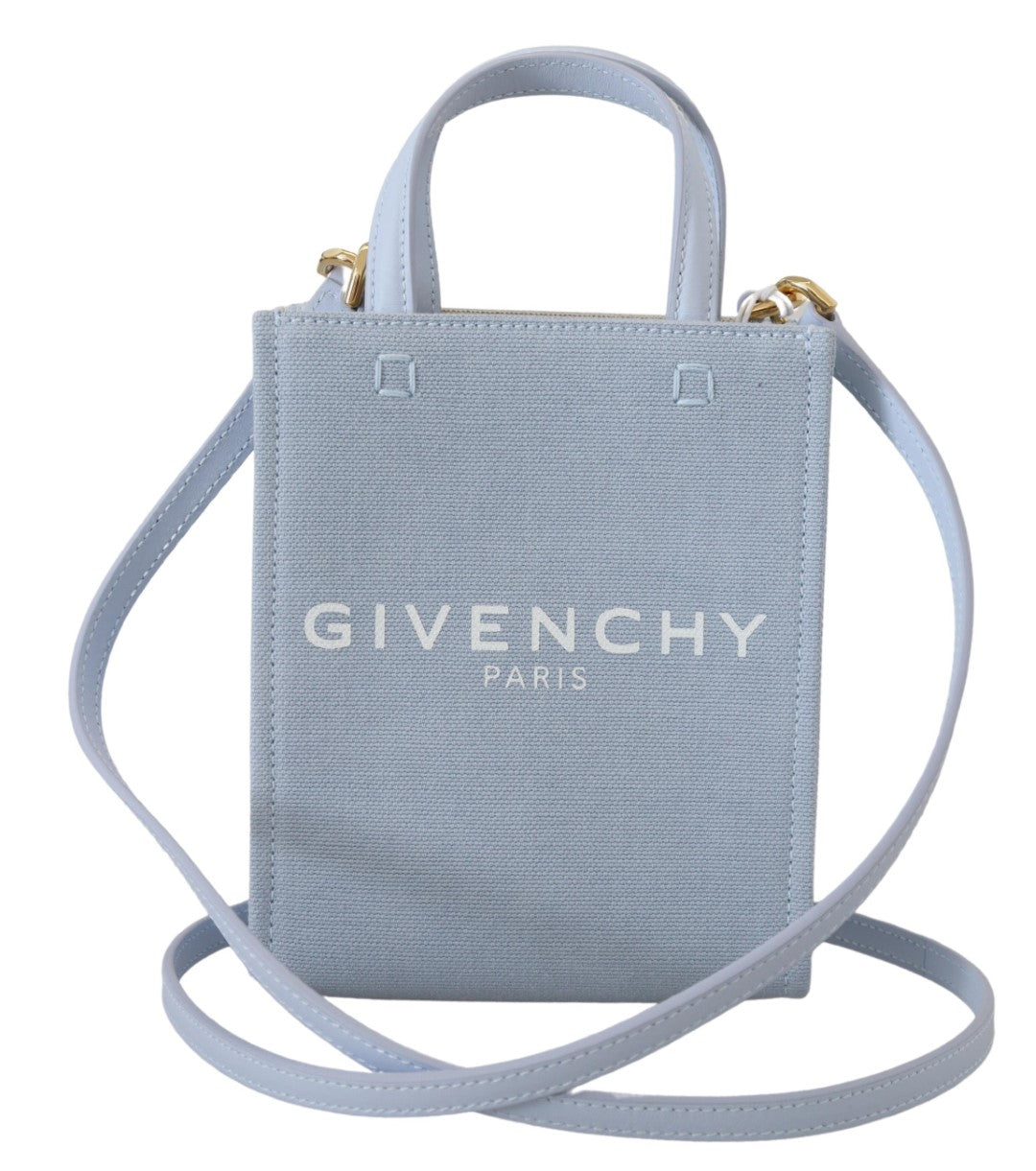 Givenchy Blue Coated Canvas Vertical Cloud Mini Shoulder Bag - ClickThatClicks 