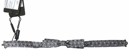 Dolce & Gabbana Gray Polka Dot Silk Adjustable Men Neck Papillon Bow Tie - ClickThatClicks 