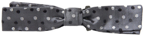 Dolce & Gabbana Gray Polka Dot Silk Adjustable Men Neck Papillon Bow Tie - ClickThatClicks 