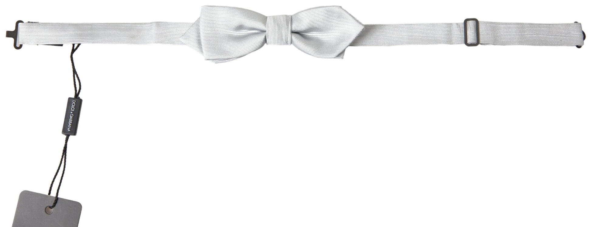 Dolce & Gabbana Gray Silk Adjustable Men Neck Papillon Bow Tie - ClickThatClicks 