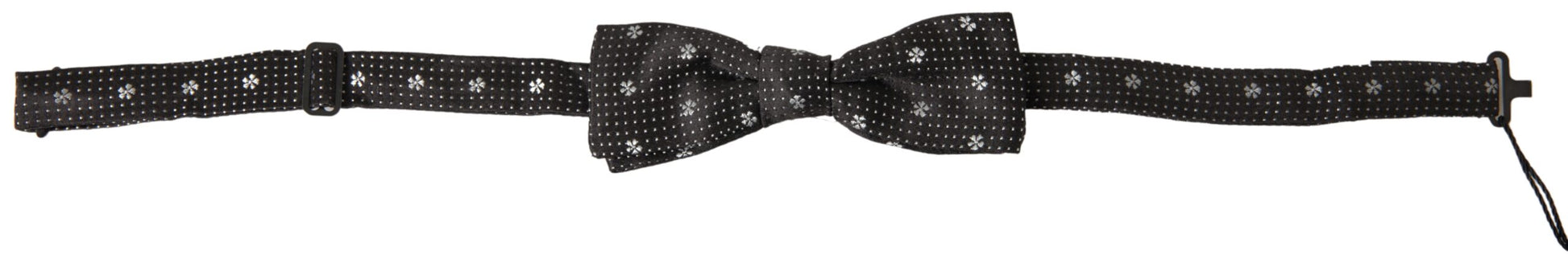 Dolce & Gabbana Black Patterned Silk Adjustable Men Neck Papillon Bow Tie - ClickThatClicks 