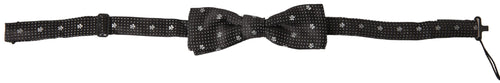 Dolce & Gabbana Black Patterned Silk Adjustable Men Neck Papillon Bow Tie - ClickThatClicks 