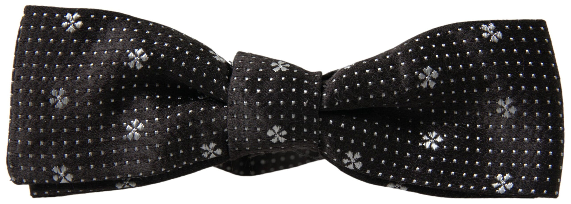 Dolce & Gabbana Black Patterned Silk Adjustable Men Neck Papillon Bow Tie - ClickThatClicks 