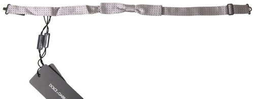 Dolce & Gabbana Gray Dotted Silk Adjustable Men Neck Papillon Bow Tie - ClickThatClicks 