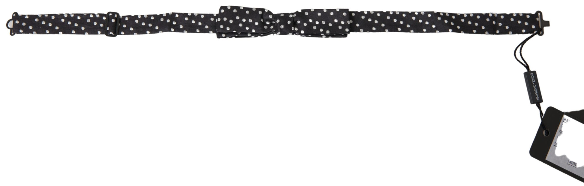 Dolce & Gabbana Black Polka Dot Silk Adjustable Men Neck Papillon Bow Tie - ClickThatClicks 