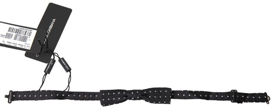 Dolce & Gabbana Black Polka Dot Silk Adjustable Men Neck Papillon Bow Tie - ClickThatClicks 