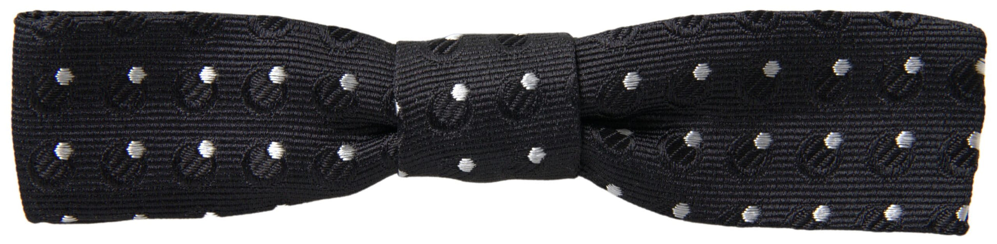 Dolce & Gabbana Black Polka Dot Silk Adjustable Men Neck Papillon Bow Tie - ClickThatClicks 