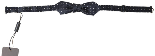 Dolce & Gabbana Blue Polka Dot Silk Adjustable Men Neck Papillon Bow Tie - ClickThatClicks 