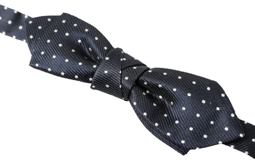 Dolce & Gabbana Blue Polka Dot Silk Adjustable Men Neck Papillon Bow Tie - ClickThatClicks 
