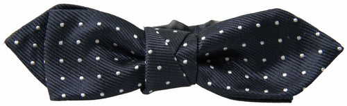 Dolce & Gabbana Blue Polka Dot Silk Adjustable Men Neck Papillon Bow Tie - ClickThatClicks 