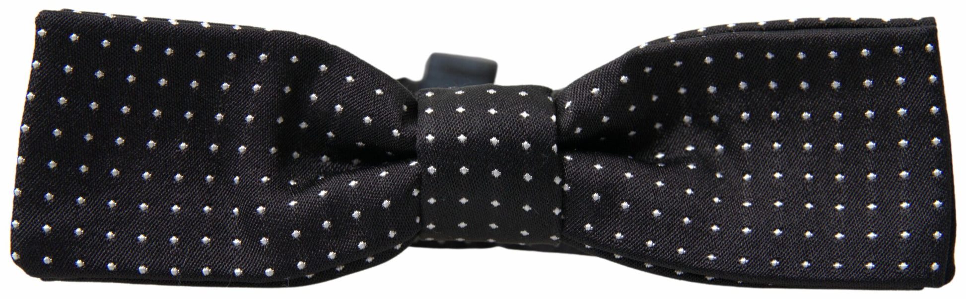 Dolce & Gabbana Black Polka Dot Silk Adjustable Men Neck Papillon Bow Tie - ClickThatClicks 