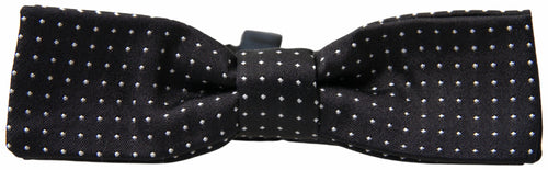 Dolce & Gabbana Black Polka Dot Silk Adjustable Men Neck Papillon Bow Tie - ClickThatClicks 
