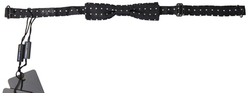 Dolce & Gabbana Black Polka Dot Silk Adjustable Men Neck Papillon Bow Tie - ClickThatClicks 