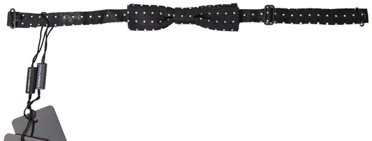 Dolce & Gabbana Black Polka Dot Silk Adjustable Men Neck Papillon Bow Tie - ClickThatClicks 