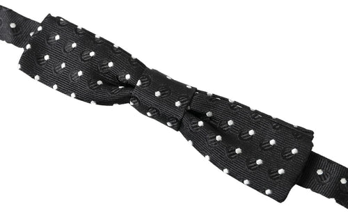 Dolce & Gabbana Black Polka Dot Silk Adjustable Men Neck Papillon Bow Tie - ClickThatClicks 