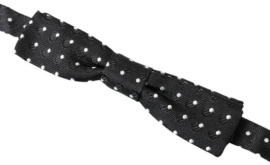 Dolce & Gabbana Black Polka Dot Silk Adjustable Men Neck Papillon Bow Tie - ClickThatClicks 