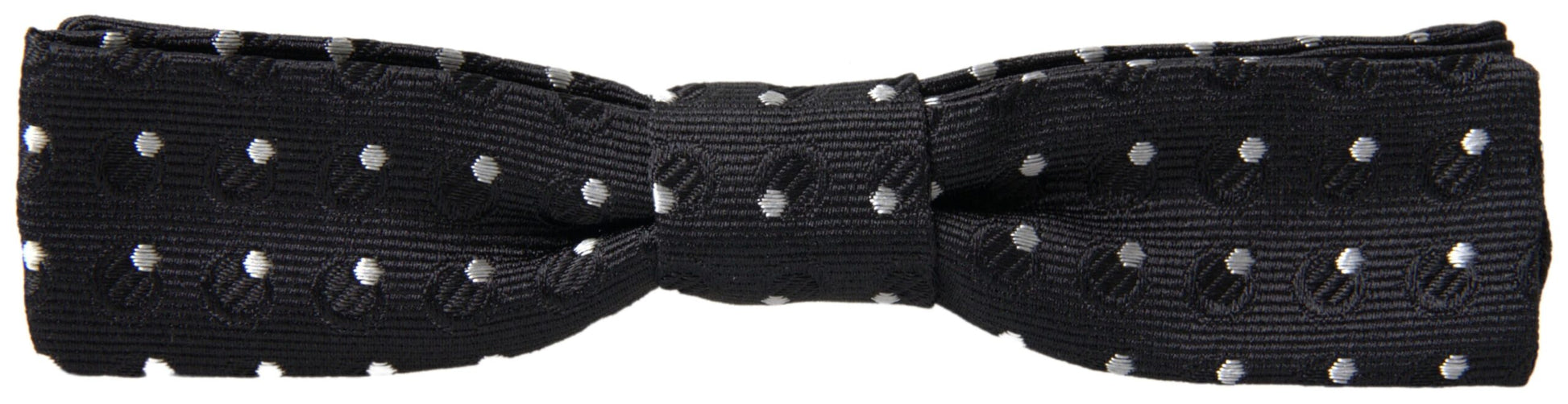 Dolce & Gabbana Black Polka Dot Silk Adjustable Men Neck Papillon Bow Tie - ClickThatClicks 