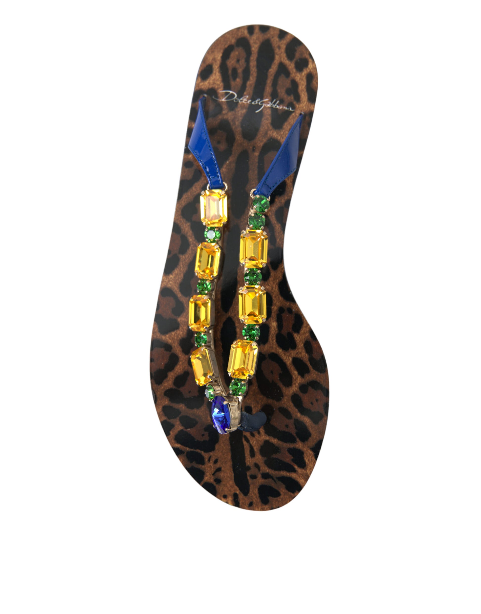 Dolce & Gabbana Blue Crystals Flats Sandals Beachwear Shoes - ClickThatClicks 