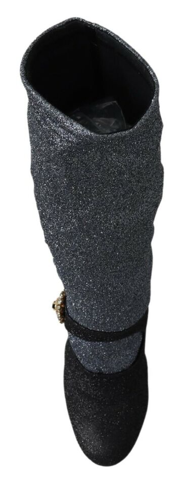 Dolce & Gabbana Black Crystal Mary Janes Booties Shoes - ClickThatClicks 